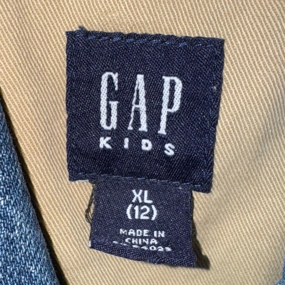 GAP Kids Denim Jacket with Rainbow Trim Girls Size XL Blue Denim Custom Made - Picture 5 of 5